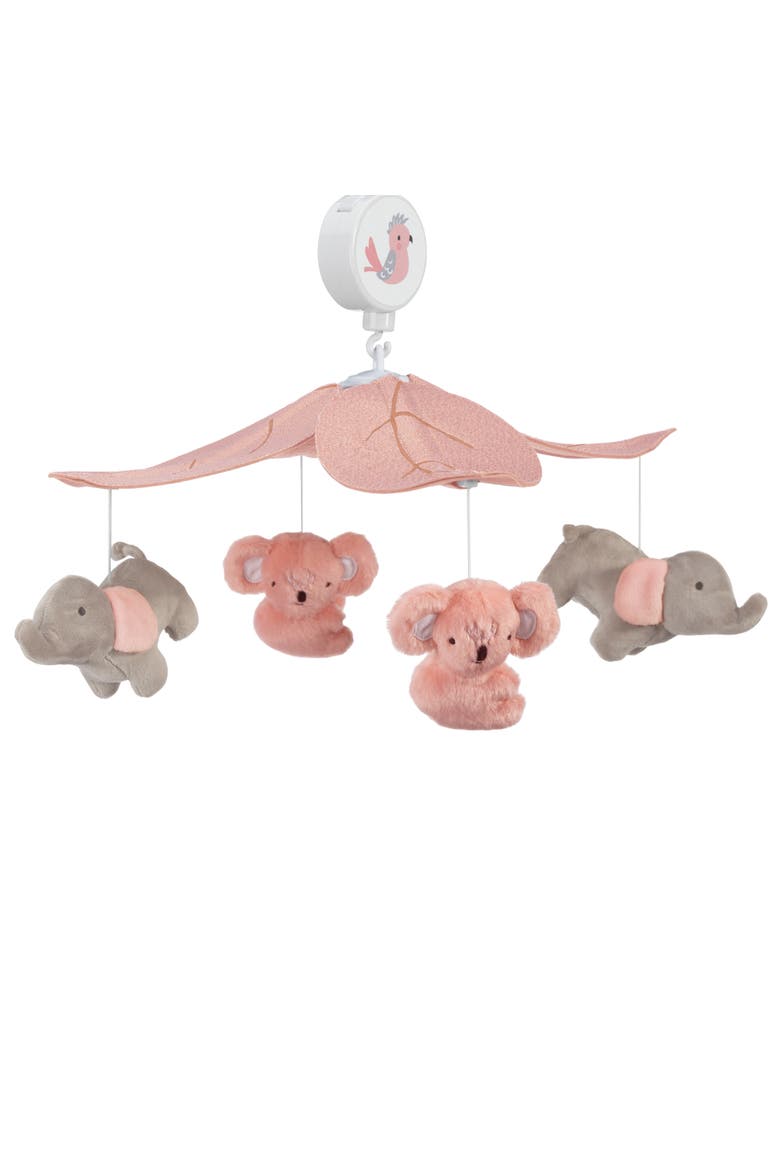Calypso Koala & Elephant Musical Baby Crib Mobile, Alternate, color, Pink