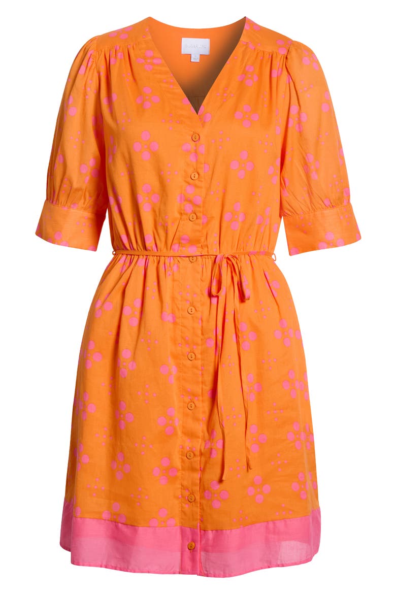 Donna Dot Elanie Button Midi Dress, Alternate, color, ORANGE-PINK