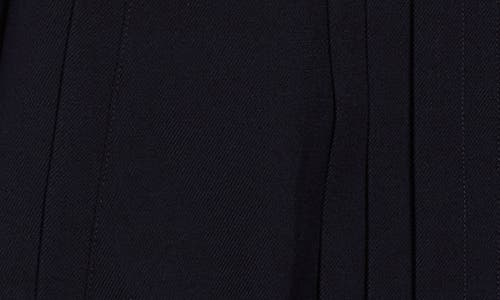 Shop Shushu-tong Shushu/tong Tucker Logo Stitch Pleated Wool & Silk Zip Jacket In Navy Blue
