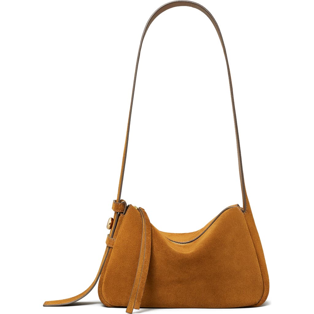 Tory Burch Small Romy Suede Shoulder Bag In Brown