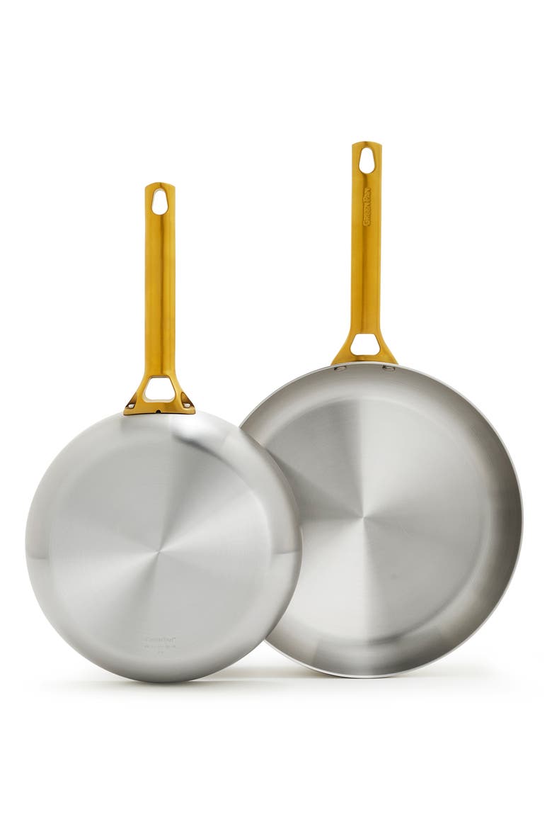 Reserve Set of 2 Stainless Steel Frying Pans, Main, color, STAINLESS STEEL