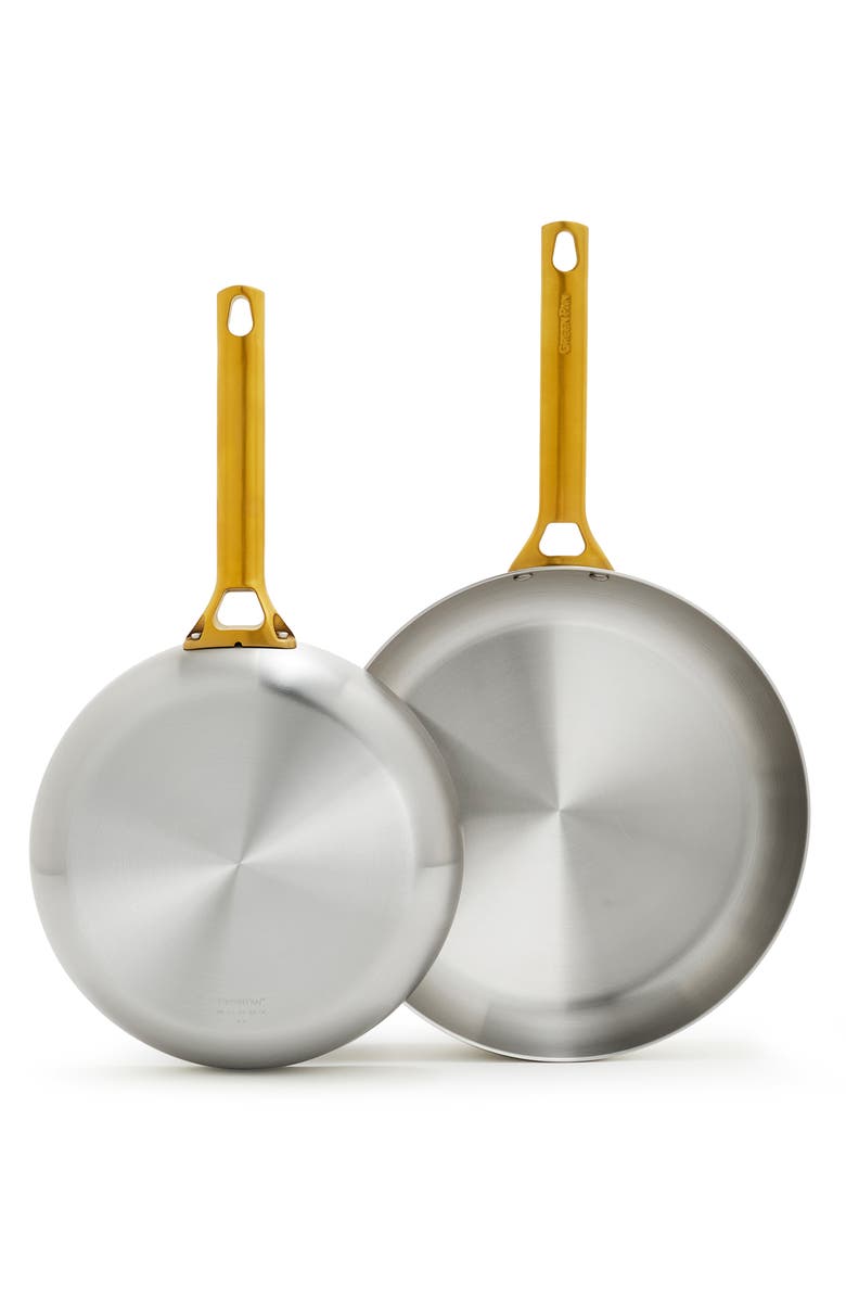 GreenPan Reserve Set of 2 Stainless Steel Frying Pans, Main, color, Stainless Steel