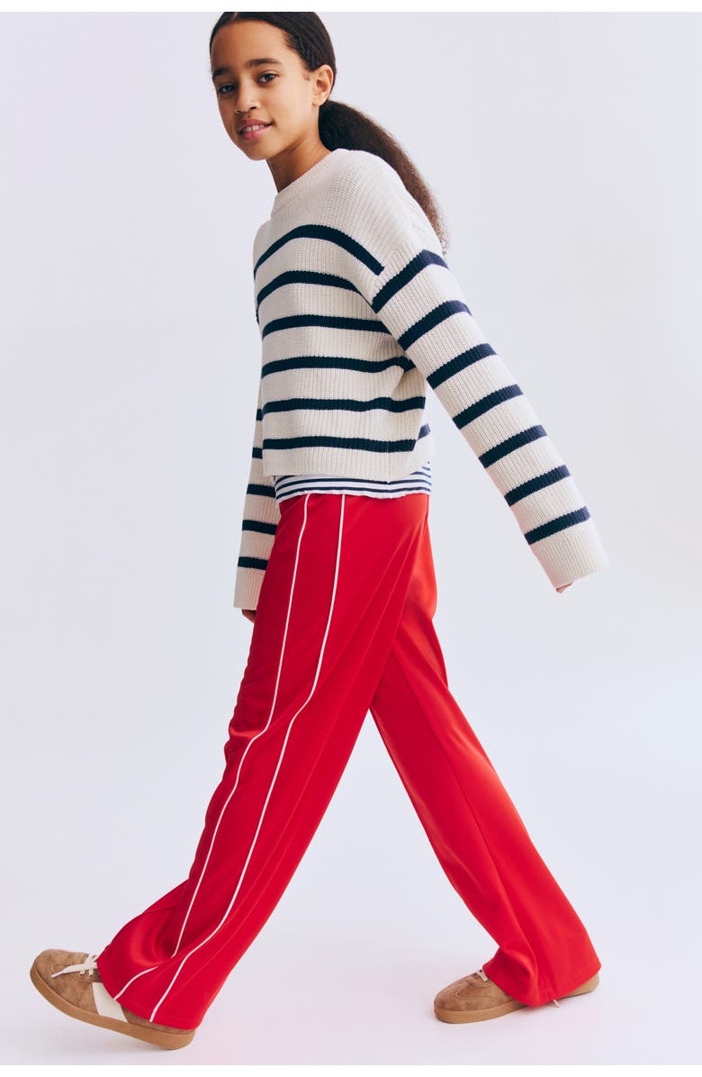 H&M Wide-leg track pants, Alternate, color, Red