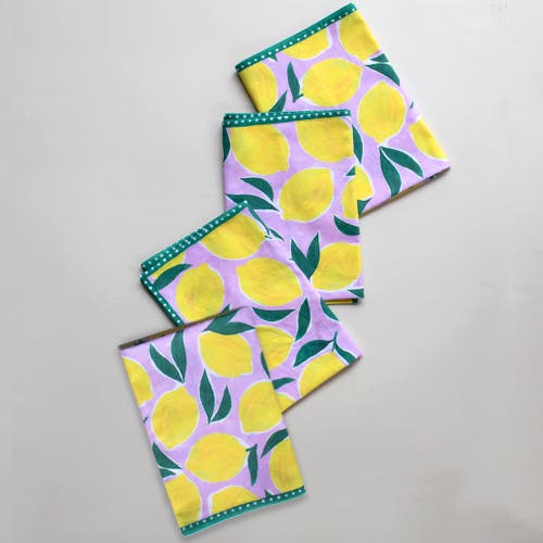 Supra Endura Lemon Print Organic Napkins In Multi