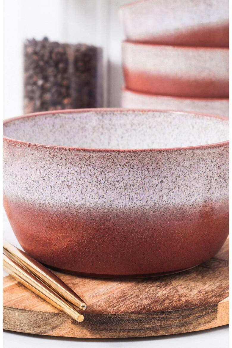 Vince Stoneware 4-Piece Bowl Set, Alternate, color, Red