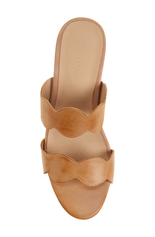 Chocolat Blu Fira Platform Wedge Slide Sandal In Sand Leather