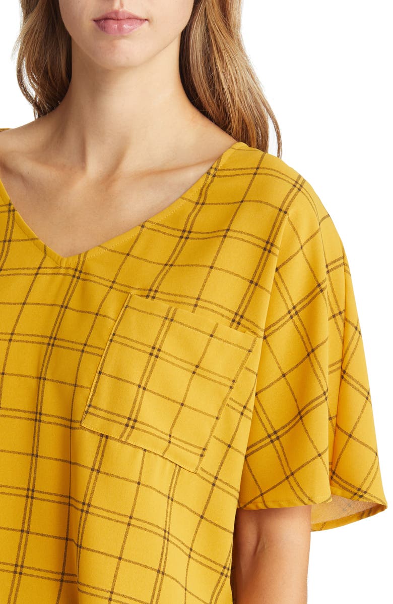 NIKKI LUND Women's Maddie Plaid Top, Alternate, color, Yellow
