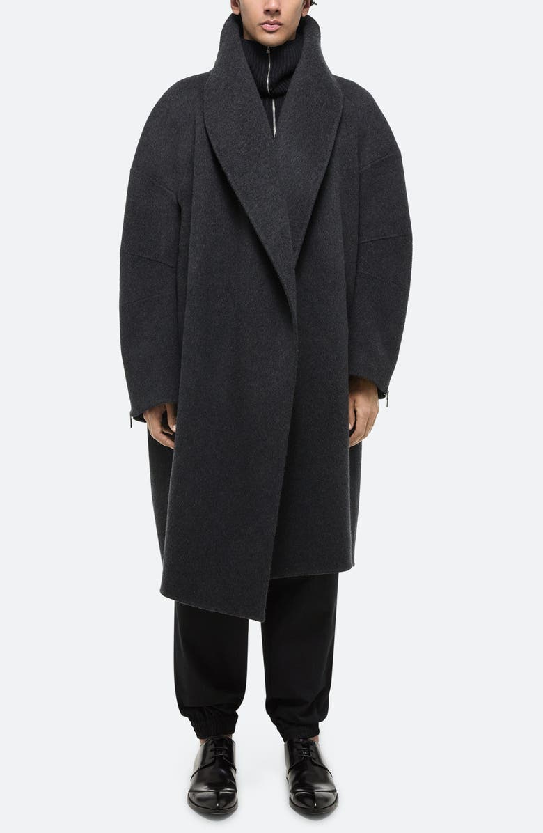 Helmut Lang Apex Oversize Recycled Wool Cocoon Coat, Main, color, 