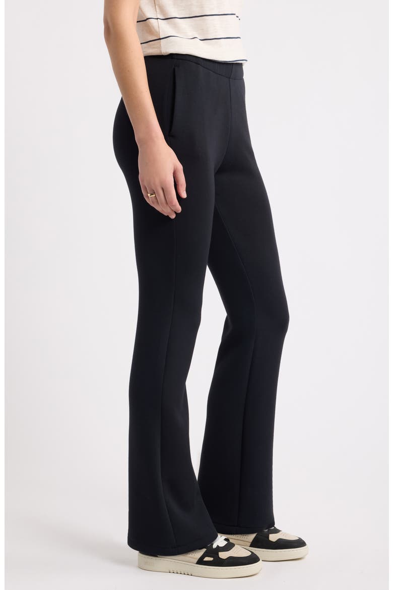 Flare Leg Scuba Pants, Alternate, color, BLACK