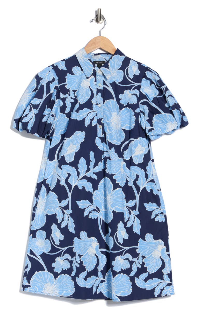 Halogen<sup>®</sup> Bubble Sleeve Babydoll Dress, Alternate, color, Classic Navy