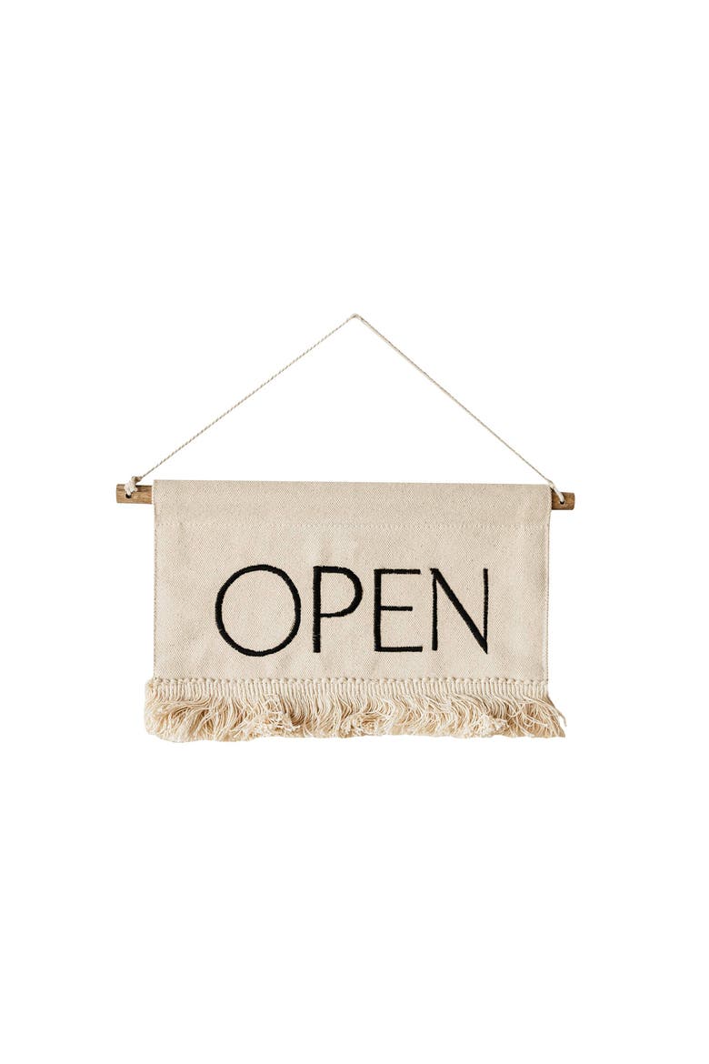 Tasseled Open or Closed Sign, Main, color, White