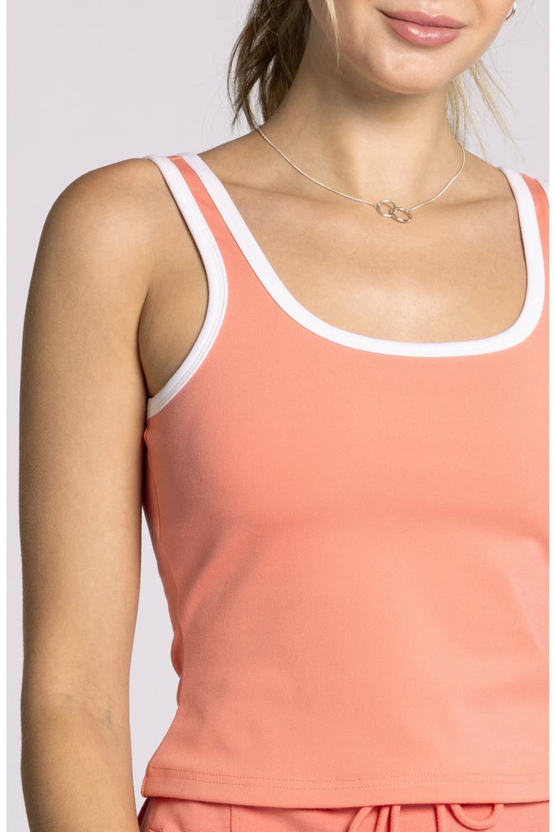 Bec Rib Tank Top, Alternate, color, CORAL WHITE