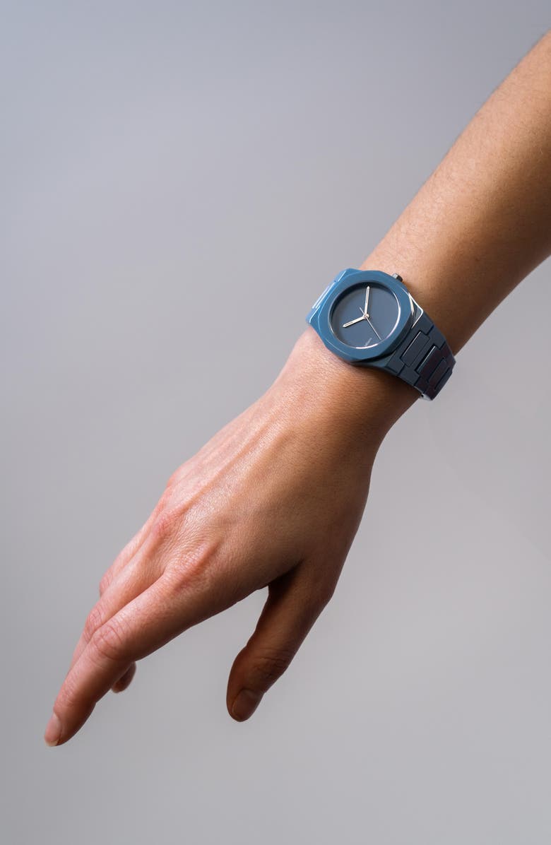 D1 Milano Pure Indigo Ceramic Bracelet Watch, 37mm, Alternate, color, Light Blue