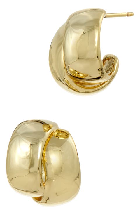 Chubby Crossover Huggie Hoop Earrings