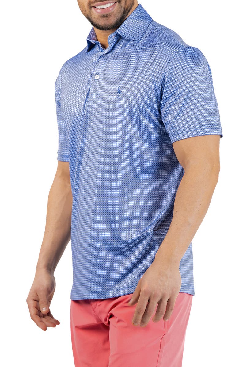 TailorByrd Mosaic Tiles Printed Performance Polo, Alternate, color, Denim