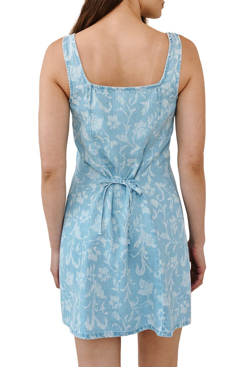 Floral Sleeveless Denim Dress, Alternate, color, VINTAGE FLEUR DENIM