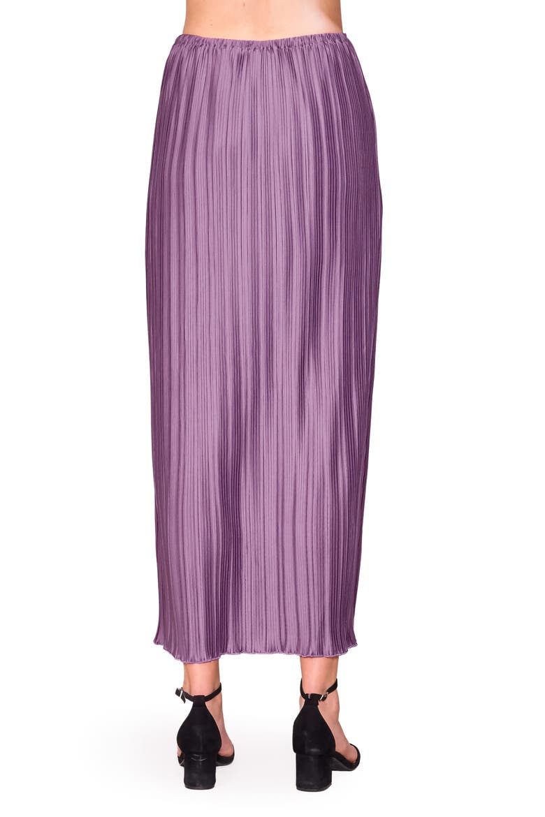 Pleat Side Tie Knit Maxi Skirt, Alternate, color, PLUM
