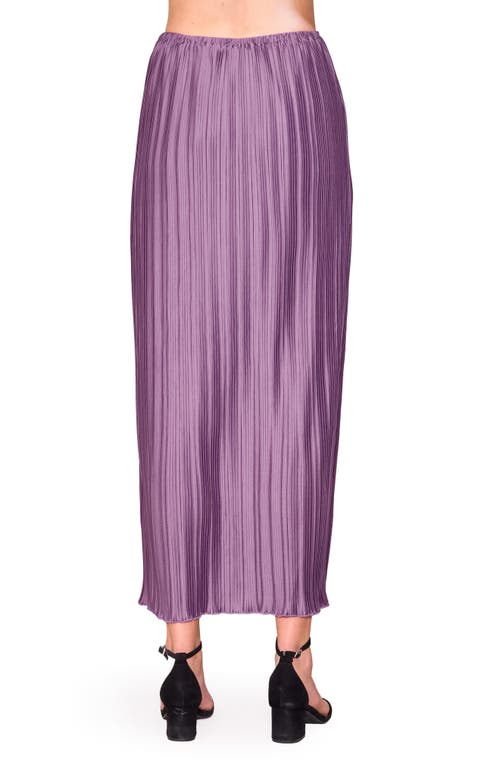 Melloday Pleat Side Tie Knit Maxi Skirt In Purple
