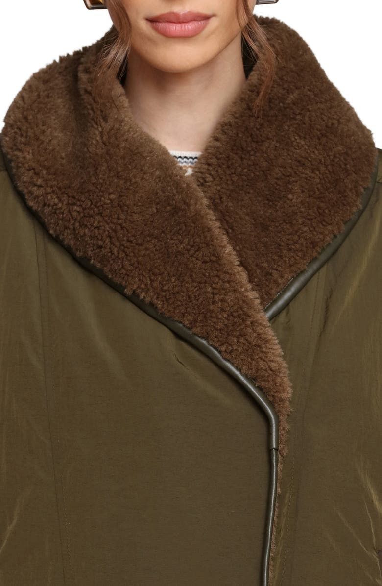 Avec Les Filles Faux Fur Shawl Collar Padded Balloon Jacket, Alternate, color, Olive