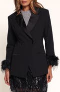 Petal & Pup Coco Feather Trim Blazer