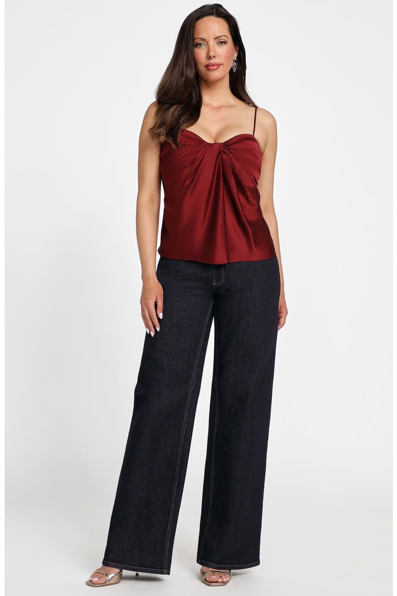 Aretha Drape Satin Camisole, Alternate, color, DARK JAM RED
