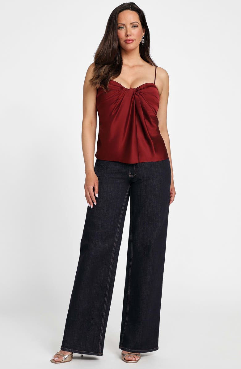 Marciano Aretha Drape Satin Camisole, Alternate, color, Dark Jam Red