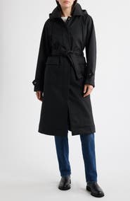 Bernardo Belted Hooded Raincoat