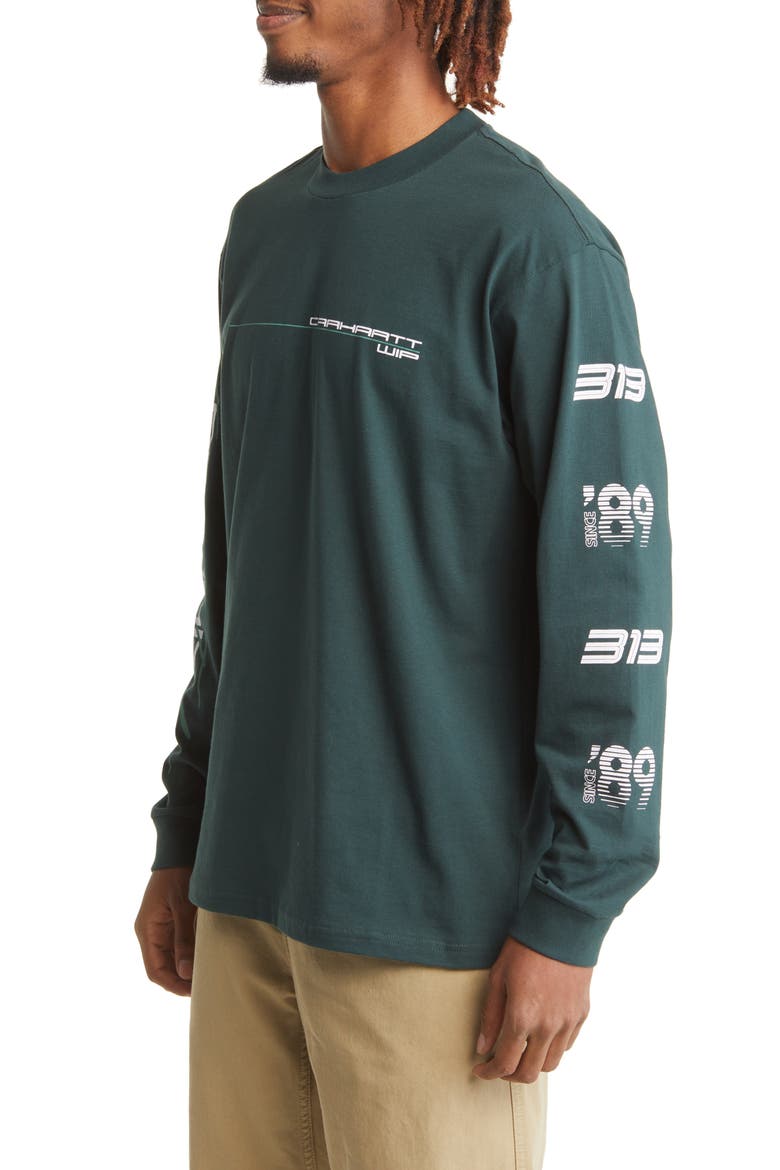 Detroit Turbo Long Sleeve Organic Cotton Graphic Tee, Alternate, color, JUNIPER