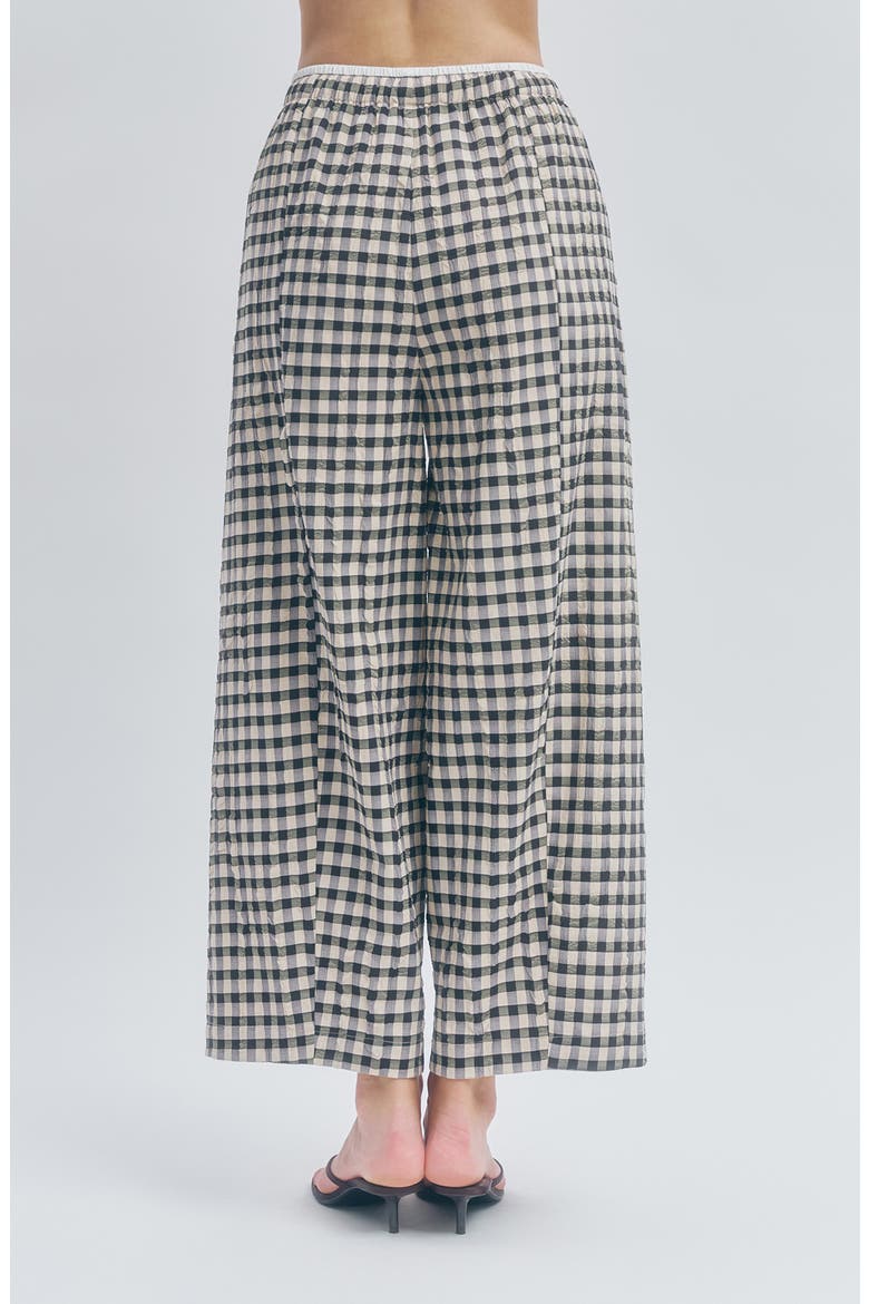 Ari Gingham Ankle Wide Leg Pants, Alternate, color, BLACK SAND GINGHAM