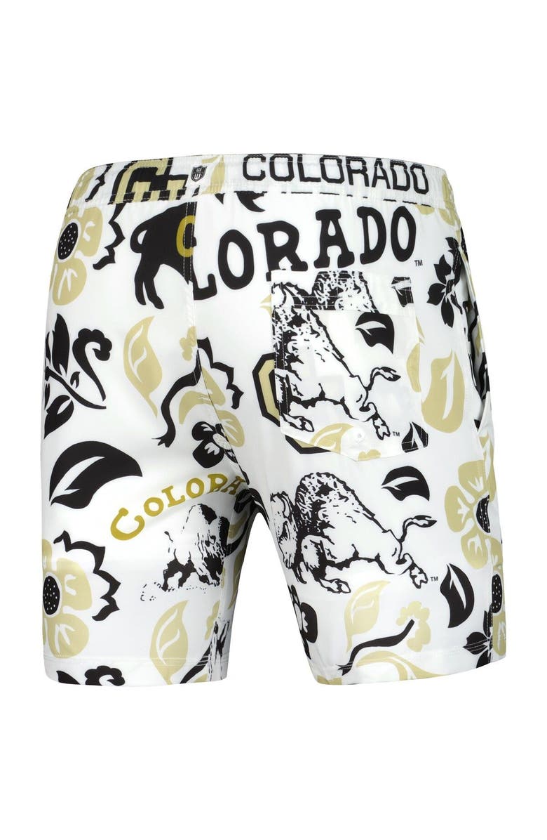 Wes & Willy Men's Wes & Willy White Colorado Buffaloes Vault Tech Swimming Trunks, Alternate, color,