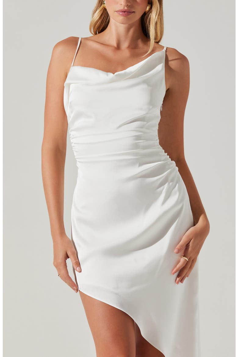 Vista Asymmetric Hem Slipdress, Alternate, color, WHITE