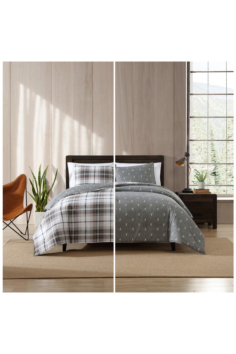 Alder Plaid Twin Comforter Set, Alternate, color, GREY MULTI