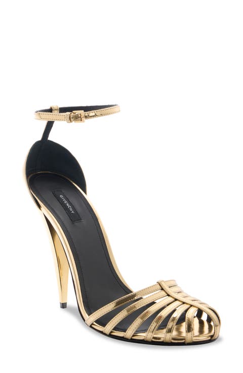 Metallic Cage Ankle Strap Sandal (Women)