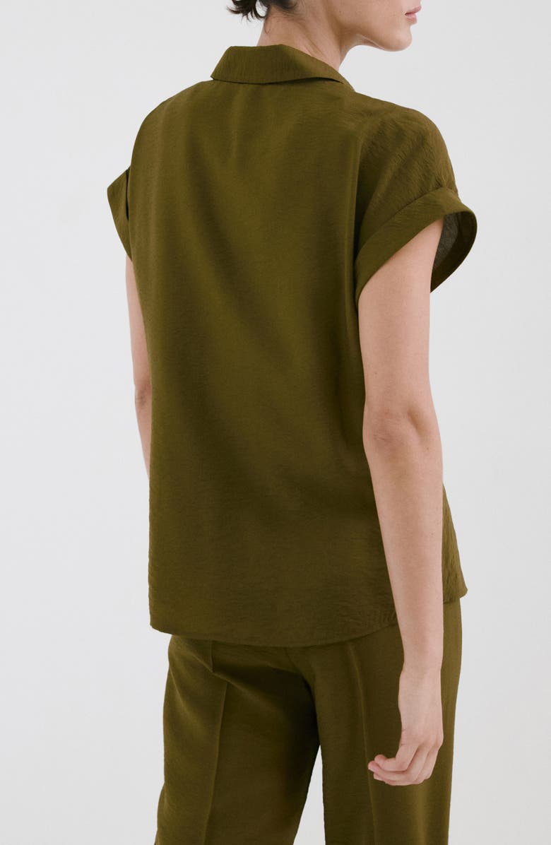 MANGO Tie Front Woven Shirt, Alternate, color, 