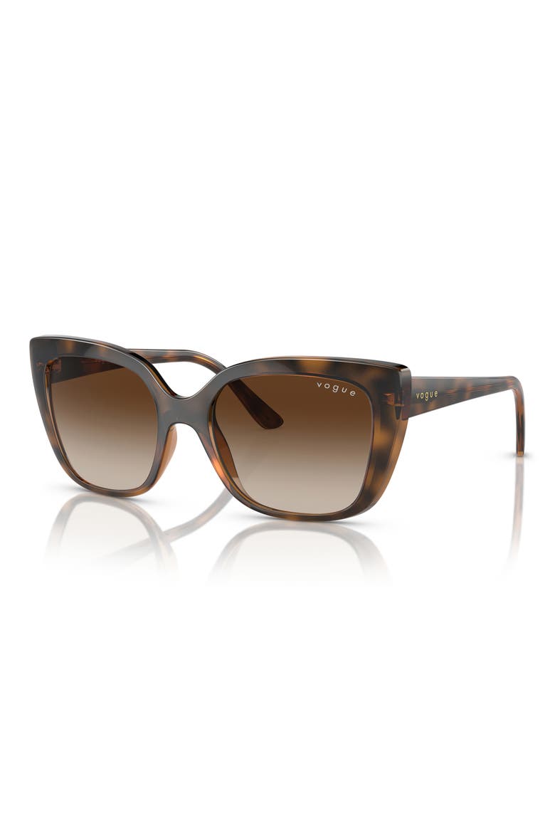 53mm Gradient Square Sunglasses, Alternate, color, DARK HAVANA / BROWN GRADIENT