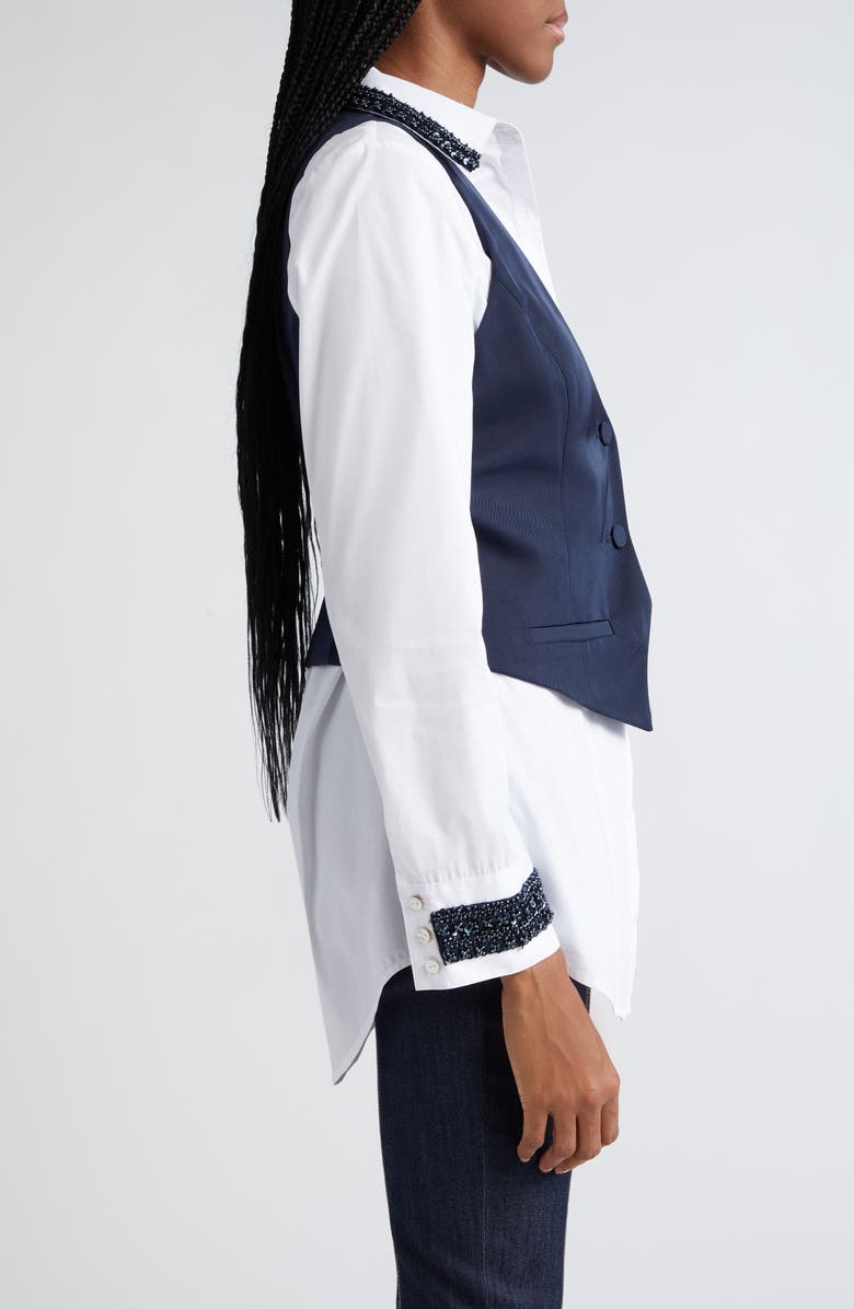 Cinq à Sept Ellery Beaded Trim Shirt, Alternate, color, 