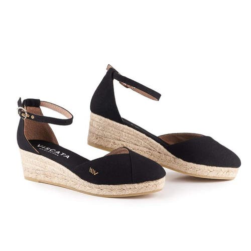 Viscata Formiga Canvas Espadrille Wedges In Black