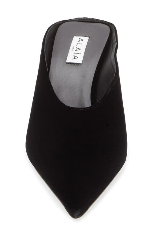 Alaïa Satin Wedge Mules Cube Toe Pointed In Black