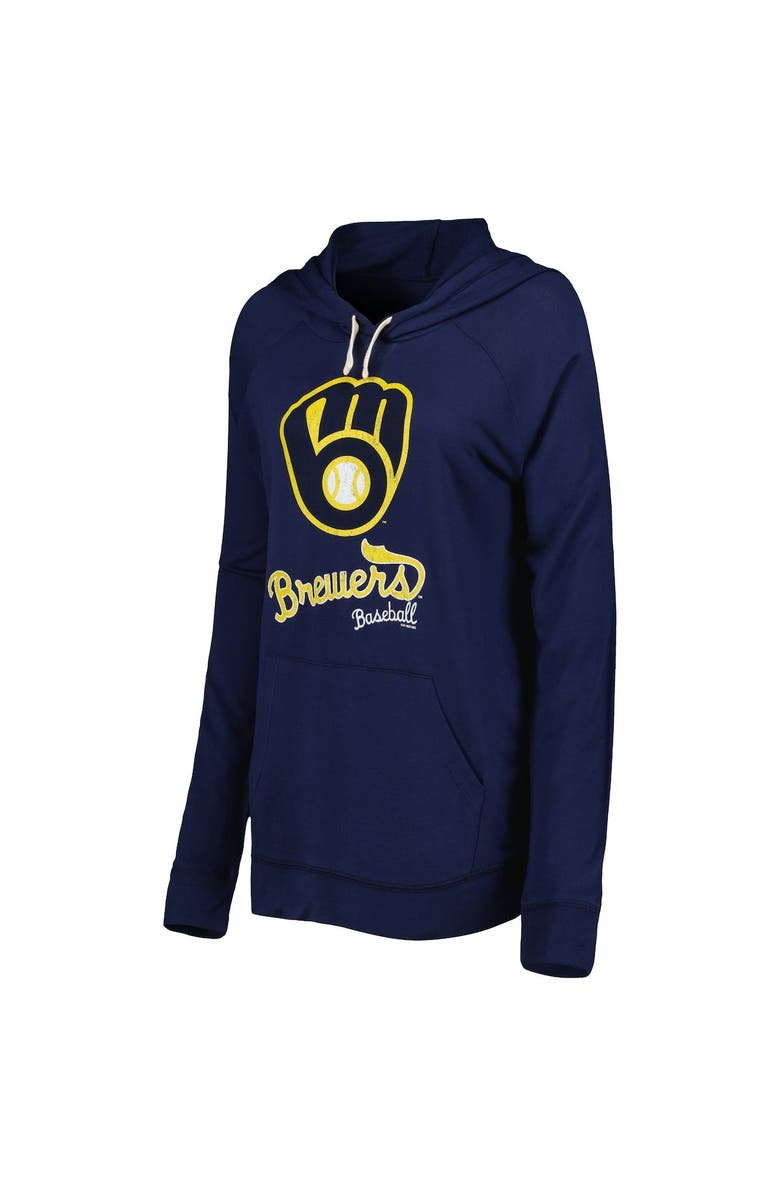 TOUCH BY ALYSSA MILANO Women's Touch Navy Milwaukee Brewers Pre-Game Raglan Pullover Hoodie, Alternate, color, 
