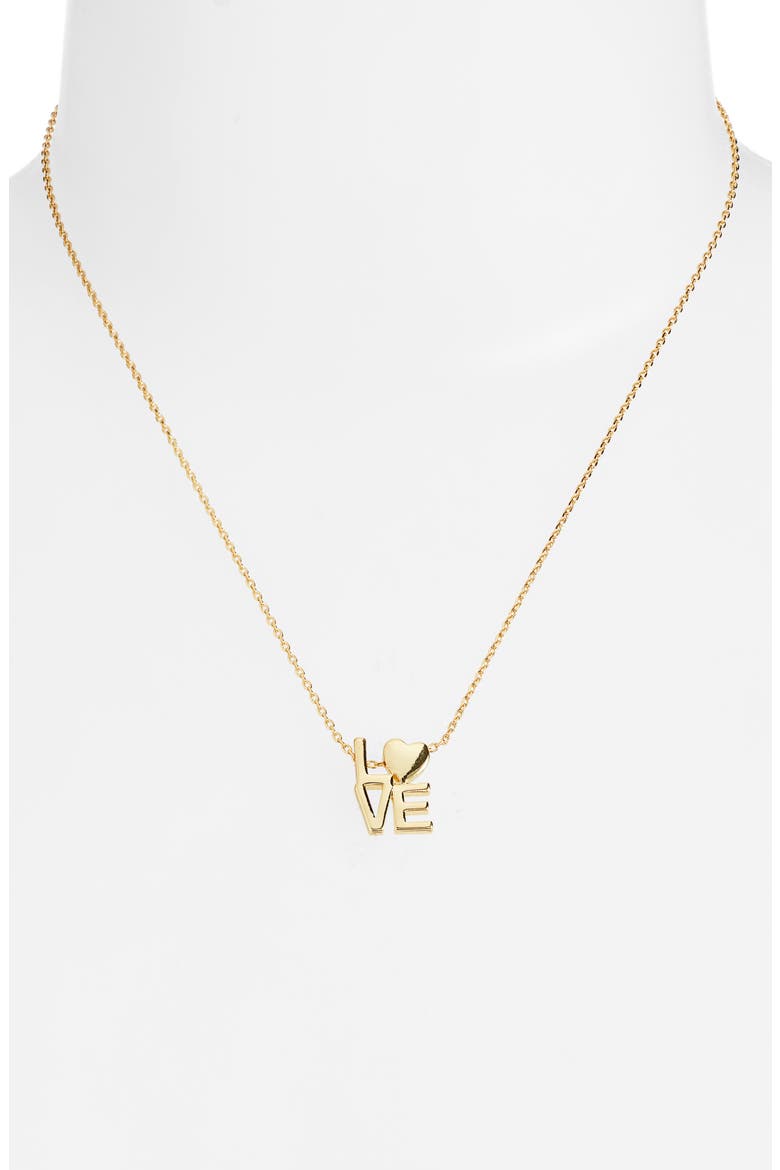 Love Pendant Necklace, Alternate, color, GOLD