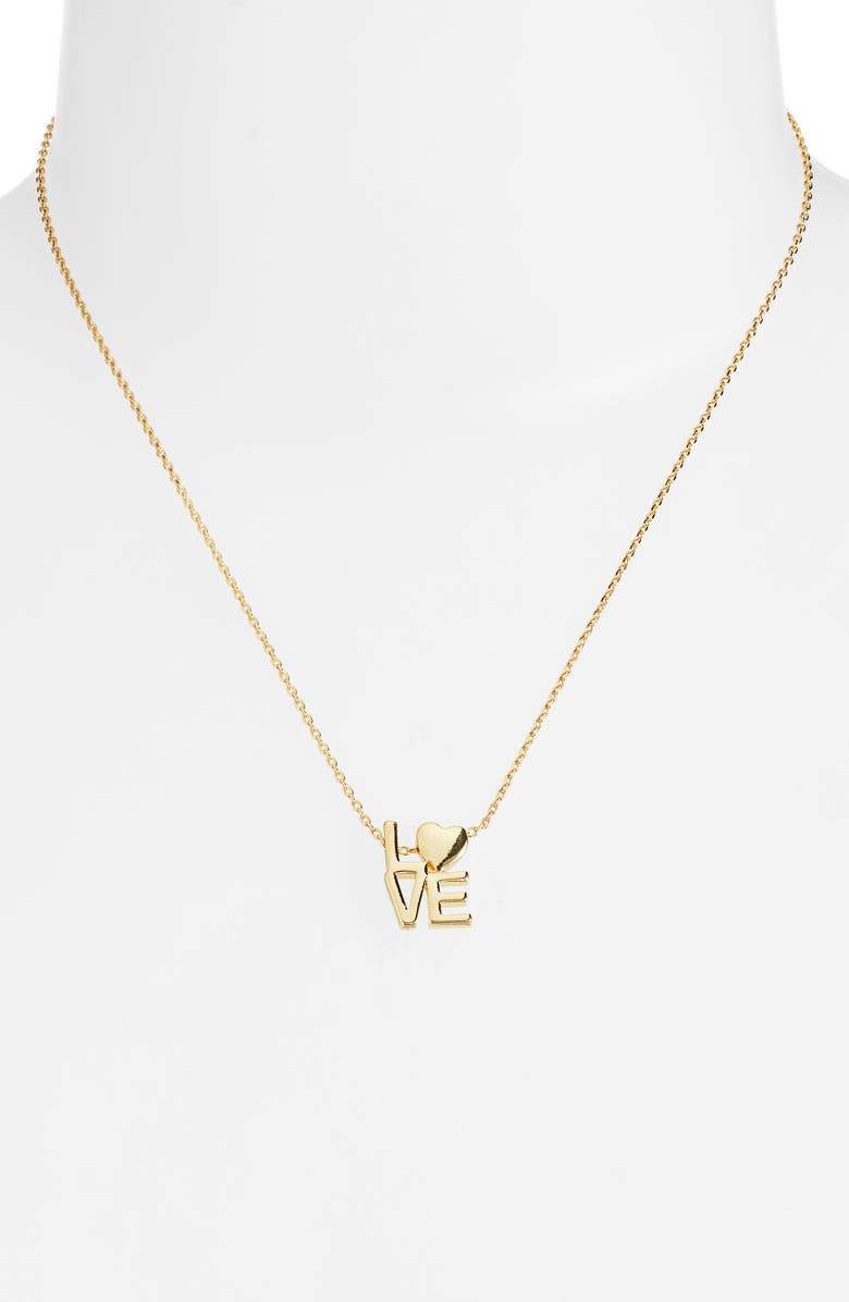 Estella Bartlett Love Pendant Necklace, Alternate, color, Gold