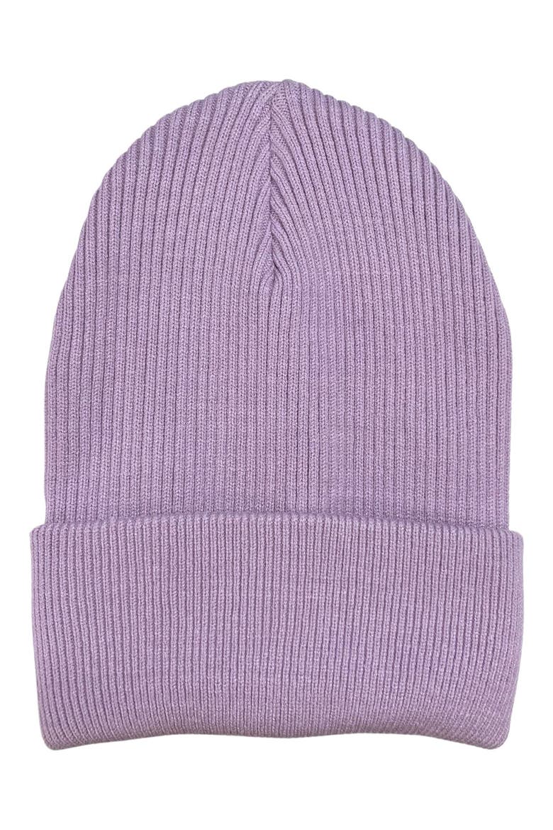 Rib Knit Cuff Beanie, Main, color, LAVENDER