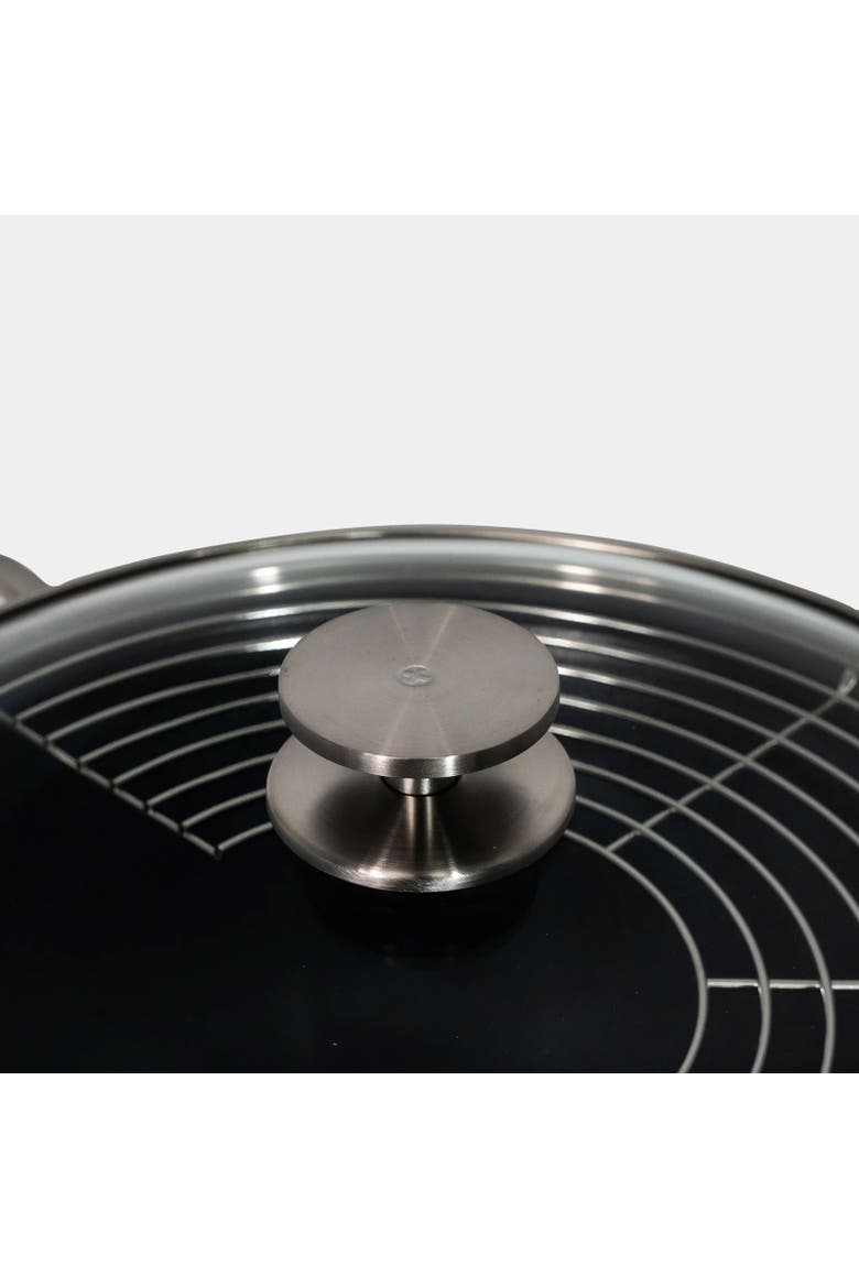 CHD Nonstick Wok with Glass Lid, 12.5-Inch, Alternate, color, Black