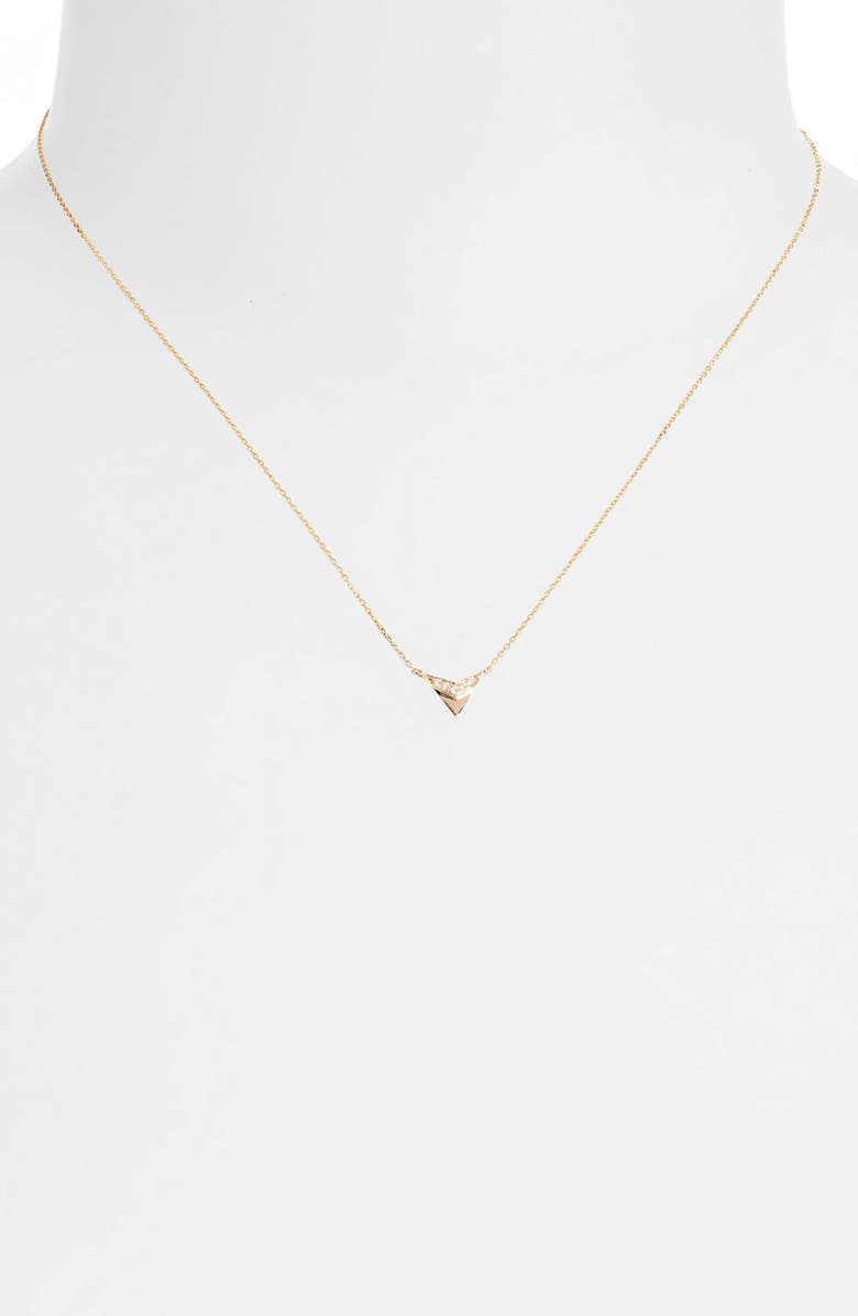 Dana Rebecca Designs Emily Sarah Diamond Arrow Necklace, Alternate, color, Yellow Gold