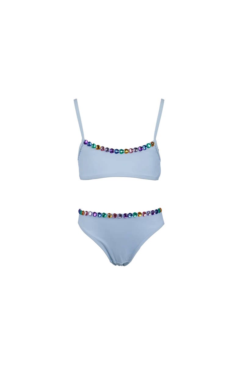 Lola + The Boys Rainbow Gems Bikini, Main, color, Blue