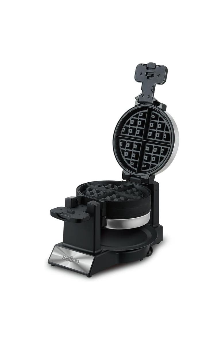 Salton Rotating Double Belgian Waffle Maker, Main, color, Red