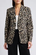 Theory Leopard Print Wool Blend Jacket