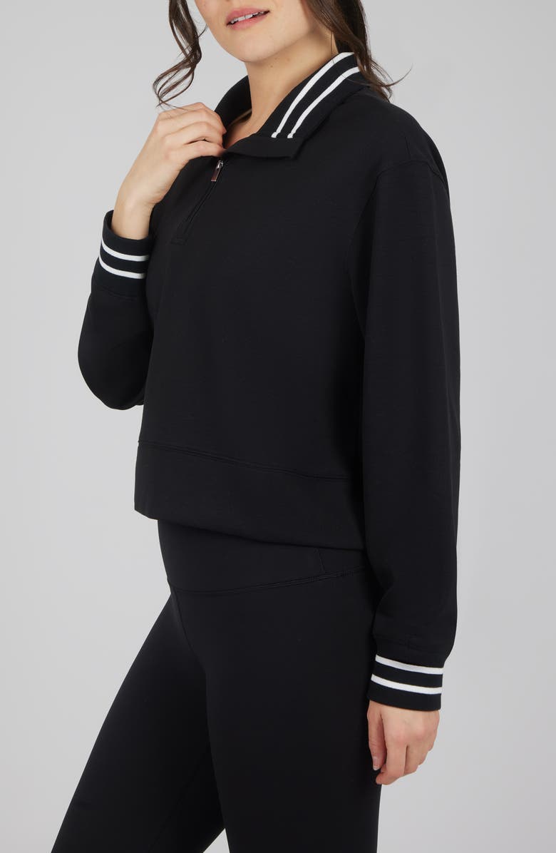 YOGALICIOUS Georgetown Scuba Knit Half-Zip Pullover, Alternate, color, Black