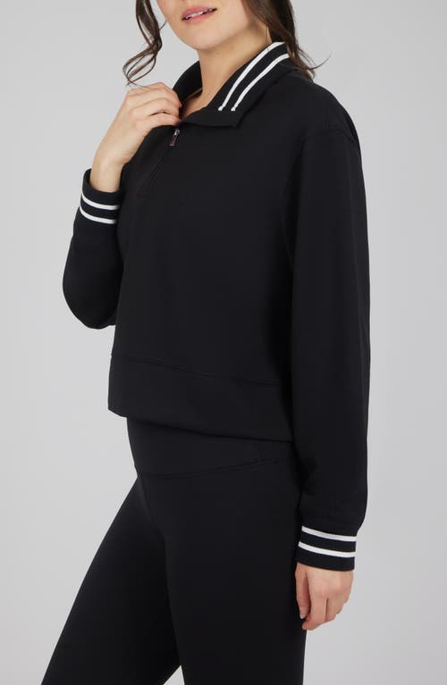 Yogalicious Georgetown Scuba Knit Half-zip Pullover In Black