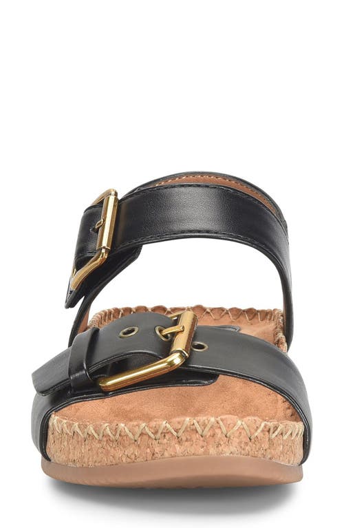 Eurosoft Cork Wedge Sandal In Black